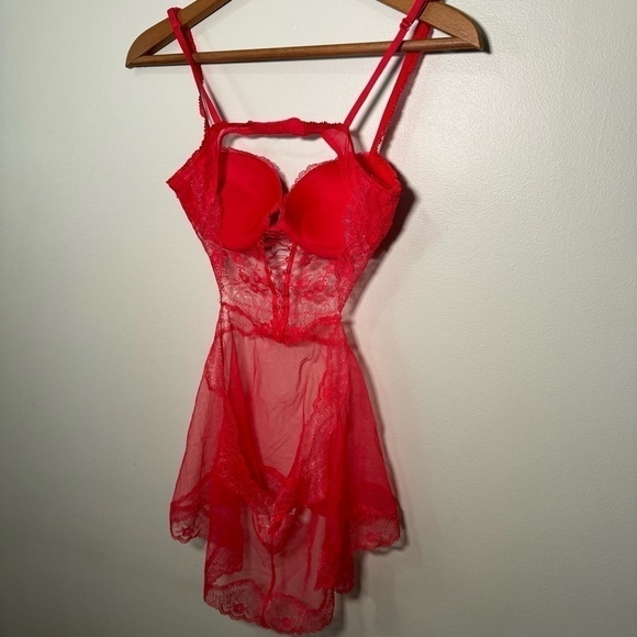 Victoria secret gorgeous glitter lingerie w bows and lace up ribbon detail S - Picture 6 of 7